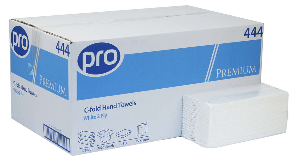 C Fold 2Ply White Hand Towels  x 2400