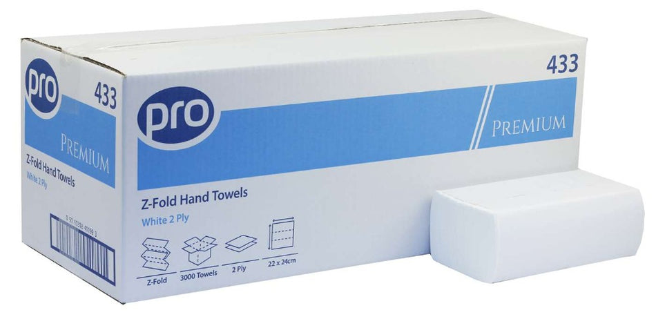 Z Fold Hand Towel 2 Ply White x 3000