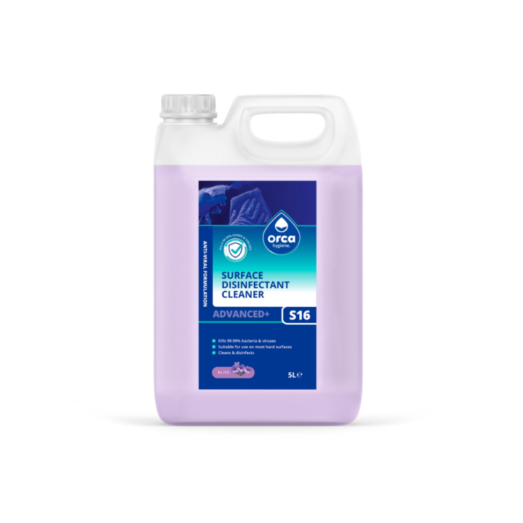 S16 Advanced + Surface Disinfectant Cleaner 5 Litre - Bliss Fragrance