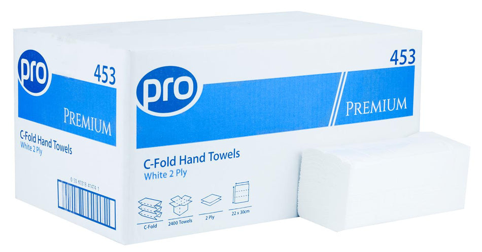 C Fold 2Ply White Hand Towels  x 2400