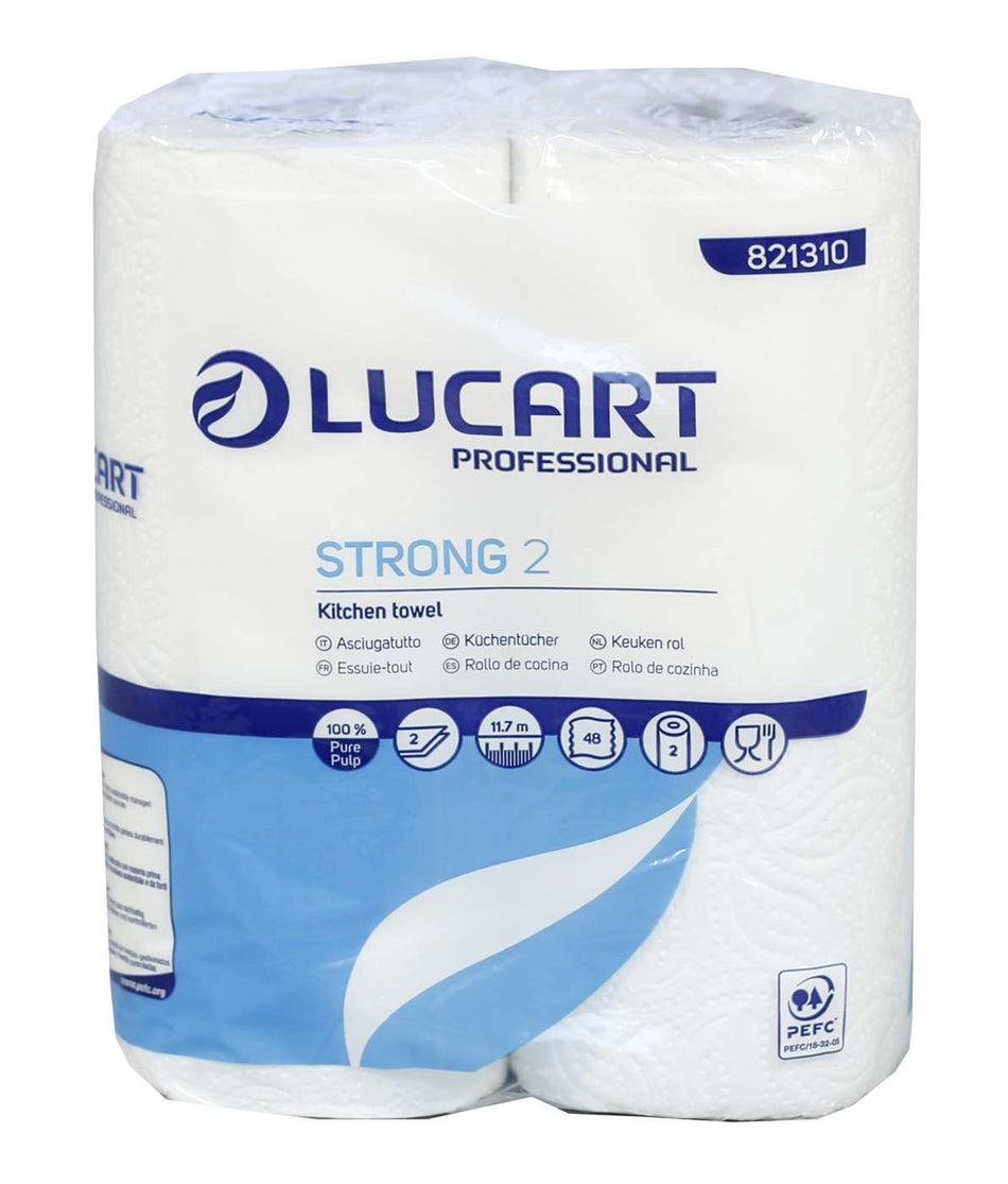 Lucart Strong Kitchen Rolls 2Ply White Pack Of 24
