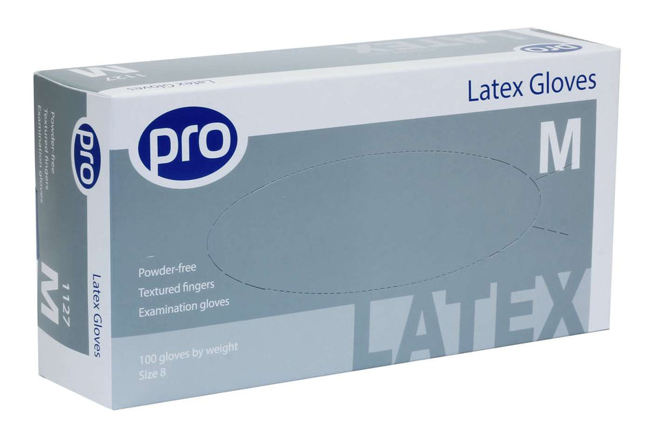PRO Latex Gloves Non Powdered Box Of 100