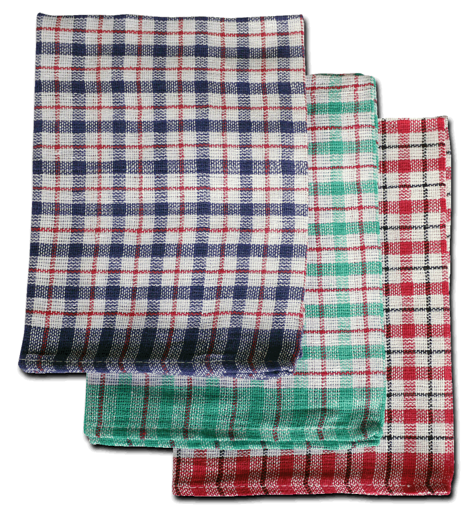 Caterers Mini Check Tea Towel 19" x 29" Pack Of 10 - NCSONLINE
