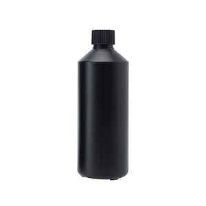 500ml Bottle Cylindrical 28/410 Black HDPE with Child Safety Cap
