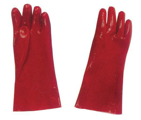 Gauntlet Glove Red PVC 27cm Pair - NCSONLINE
