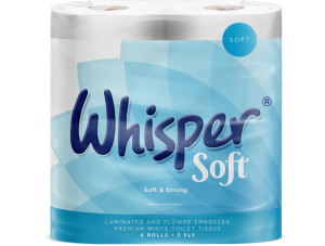 Whisper Soft Luxury Toilet Roll 2Ply White Pack Of 40
